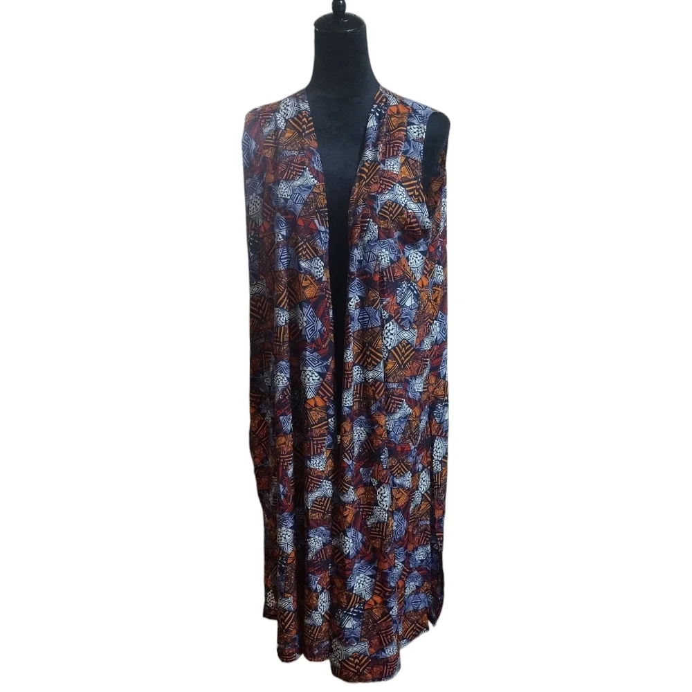 LulaRoe Printed Polyester Joy Vest Coverup Size M!